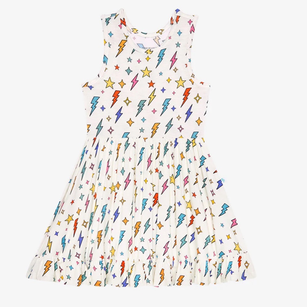 Posh Peanut Volt Racerback Ruffled Twirl Dress